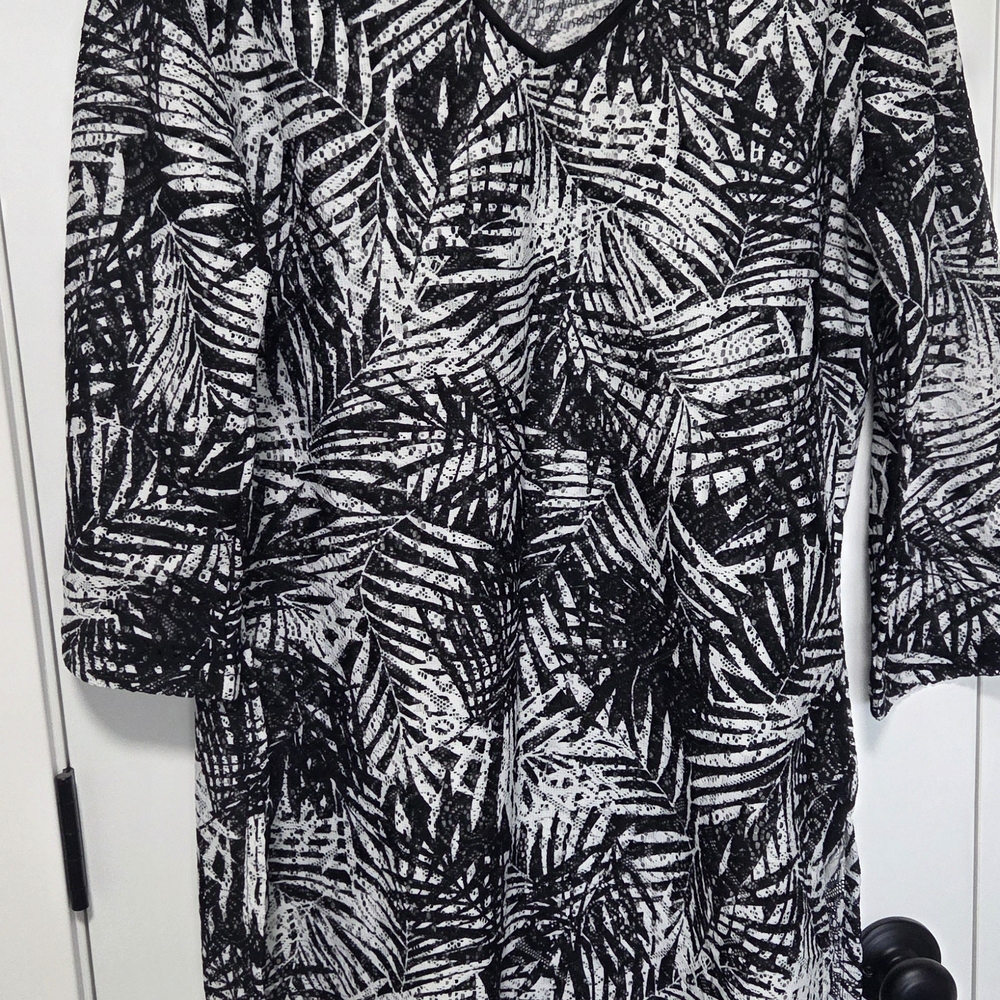 Mario Serrani Leaf Print Swim Cover